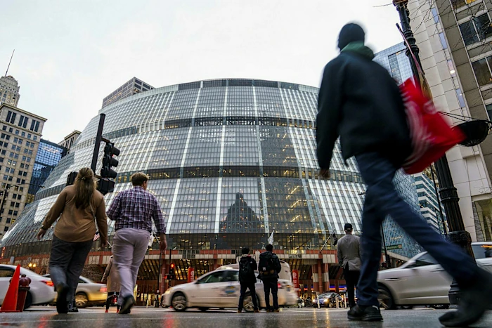 The James R Thompson Center in Chicago's Loop