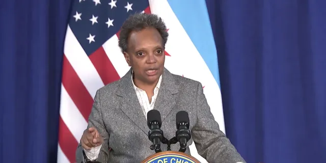 Chicago Mayor Lori Lightfoot speaks at a press conference on Jan.4.