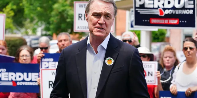 Republican candidate for governor of Georgia and former U.S. Senator David Perdue speaks Tuesday, May 3, 2022 in Rutledge, Ga. (AP Photo/John Bazemore)