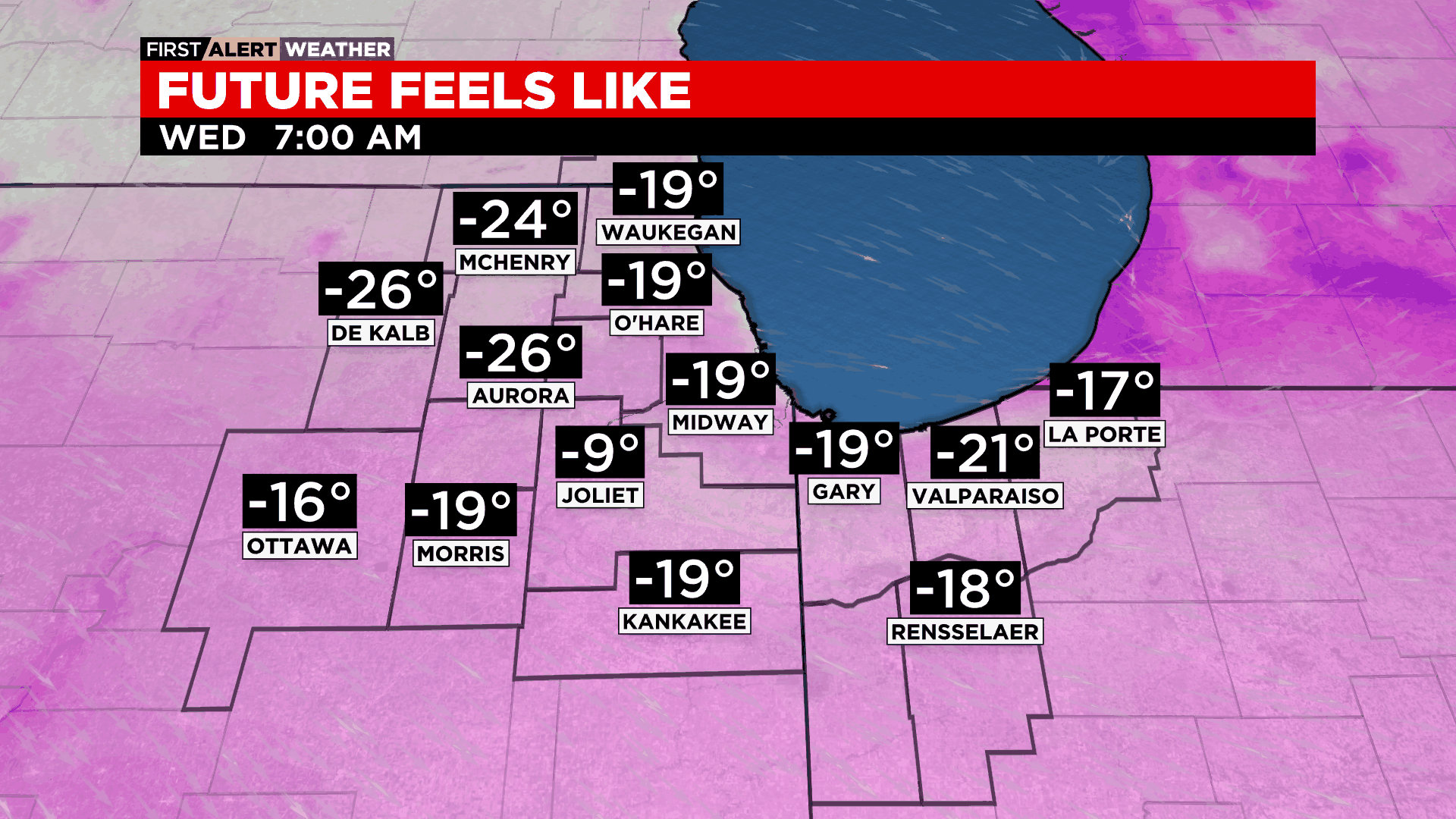 Wednesday morning wind chill: 01/25/22